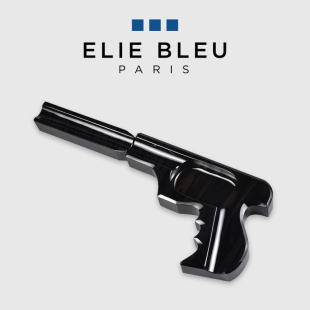 ELIE 007枪支系列雪茄专用烟缸土耳其黑曜石纯手工烟灰缸 BLEU