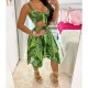 piece printed set camisole skirt吊带印花裙子两件套 Two