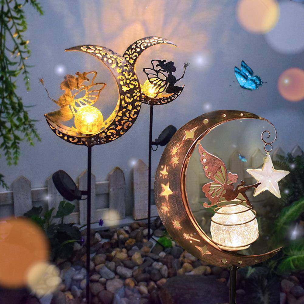 太阳能户花外地月亮别墅家用庭院花仙子铁艺插复古园氛围灯装饰灯,家装灯饰光源,草坪灯,淘宝优惠券,粉丝福利购,淘宝优惠卷