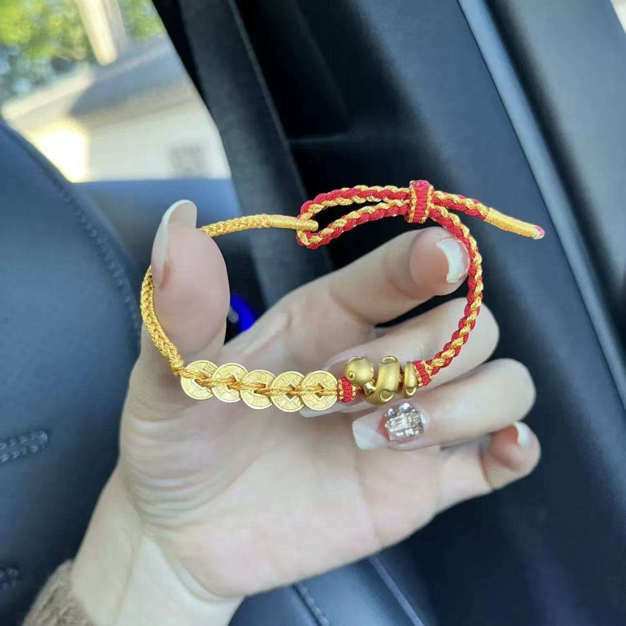 足金999卷卷蛇盘生肖蛇黄金本命年手链蛇宝宝礼物