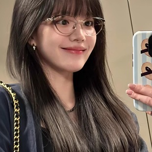 金属高级感文艺猫眼眼镜女中古风配近视弱化高颧骨平光镜 我