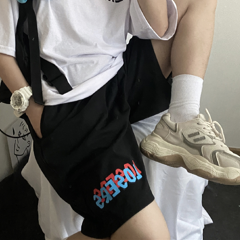 Original summer Korean version Harajuku letter print loose casual sports Capris