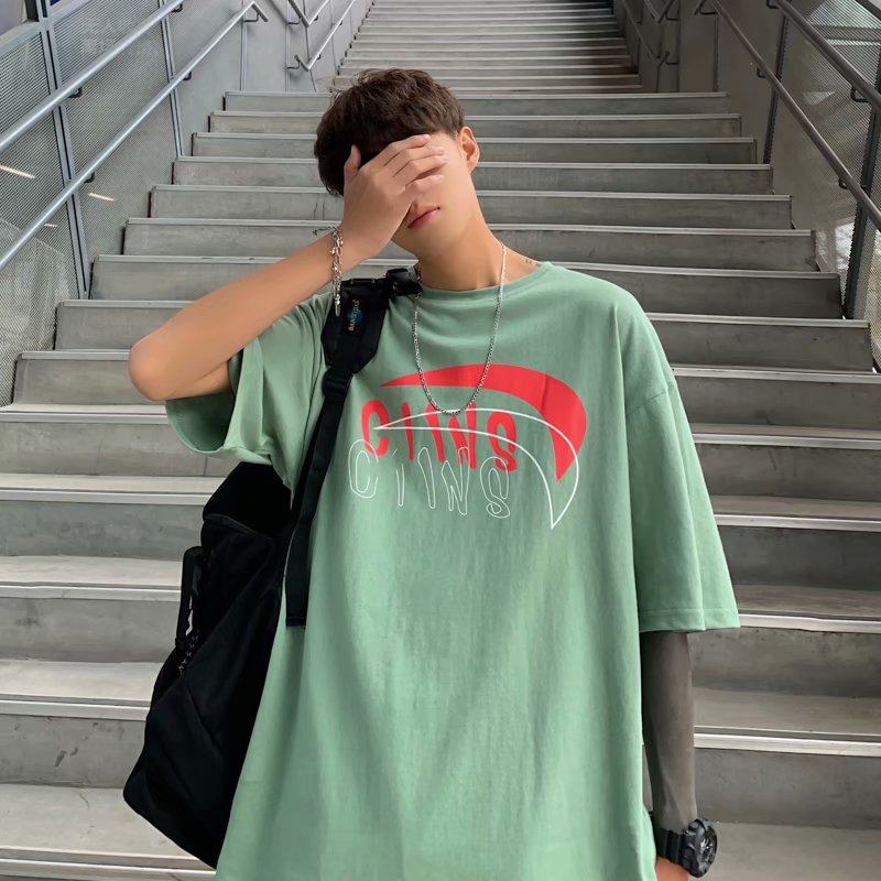 Summer new cartoon printed T-shirt short sleeve couple Hong Kong style top