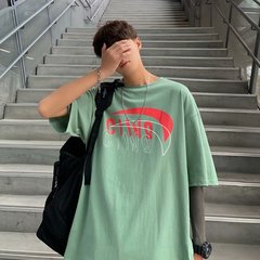 Summer new cartoon printed T-shirt short sleeve couple Hong Kong style top