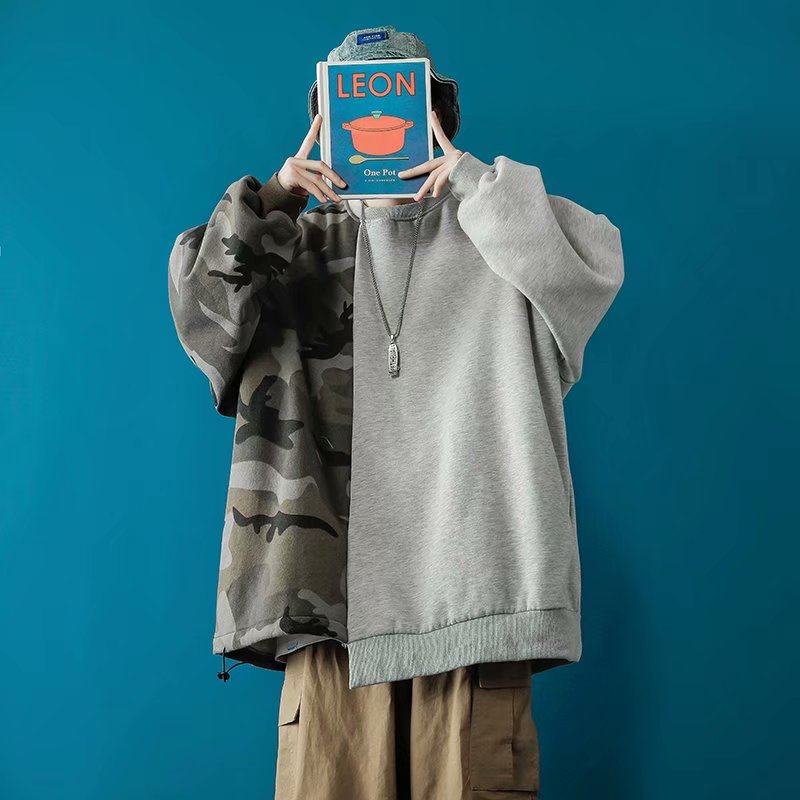 Guochao loose fitting sweater is a versatile combination of men's and women's fashion brands