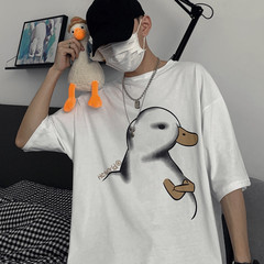 Original style short sleeve top children's fun, duck printed T-shirt for men and women