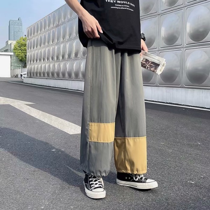 Japanese ancient pants men's summer straight tube loose drop feeling wide leg pants casual pants floor pants