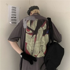 韓國超火動漫印花寬鬆小眾設計感短袖百搭男女恤