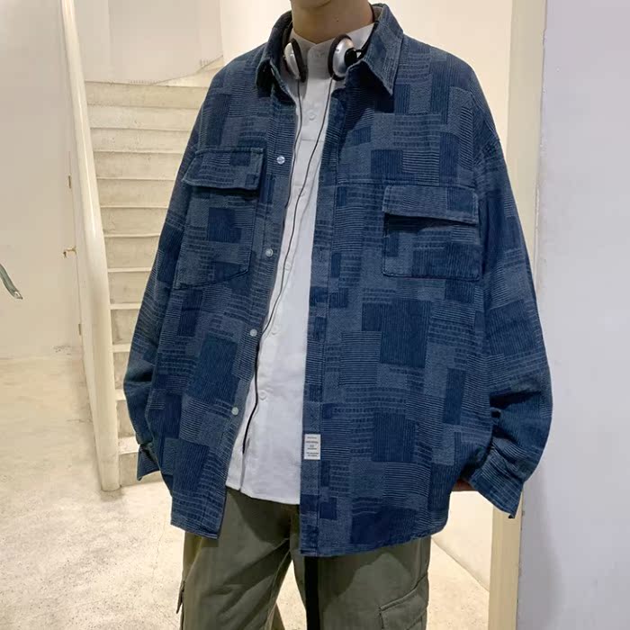 2021 spring fashion retro denim top Hong Kong Style loose versatile shirt coat student