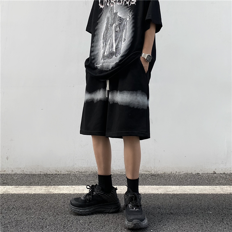 Original ins Harajuku tie dye casual versatile sports shorts Hong Kong Style Men's and women's Capris