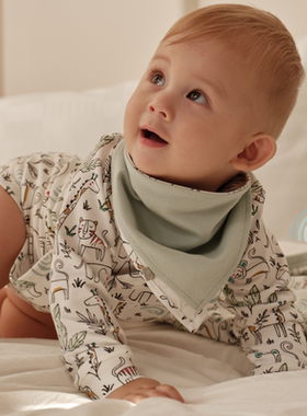 Finn+Emma双层口水巾围嘴围兜餐巾毛巾四季男女通用天然有机棉