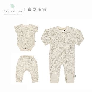 连体包脚服婴幼儿睡衣家居服爬爬服包屁衣纯棉四季 Finn Emma长袖