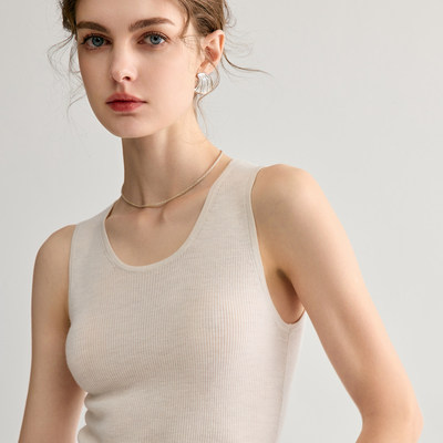 溪诺家/胶囊衣柜B备精纺羊毛吊带2/60S德国扬子纱18针背心内搭