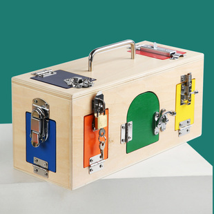 蒙氏钥匙开锁益智儿童宝宝锁箱玩具小箱子忙碌箱早教手眼协商锻炼