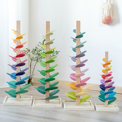 滚珠轨道积木大颗粒木头