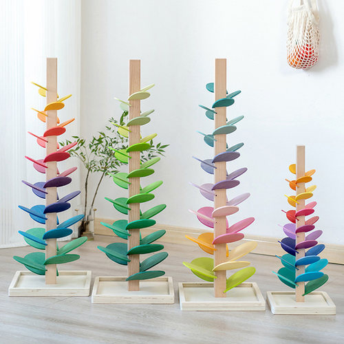 滚珠轨道积木大颗粒木头