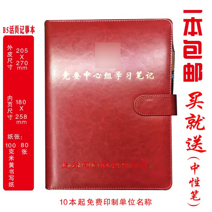 定制 中心组党委党总支党组班子理论学习笔记本B5活页款印LOGO