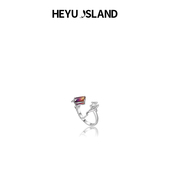 ISLAND黑鱼岛新款 黄子弘凡同款 HEYU 小众银色星星幻彩石方糖戒指