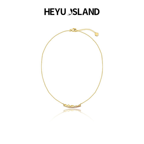 HEYUISLAND红黄锆石金色链牌