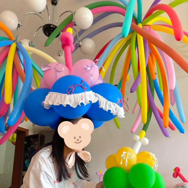 气球烟花生日派对主题策划开学教室场景布置装饰260长条魔术气球