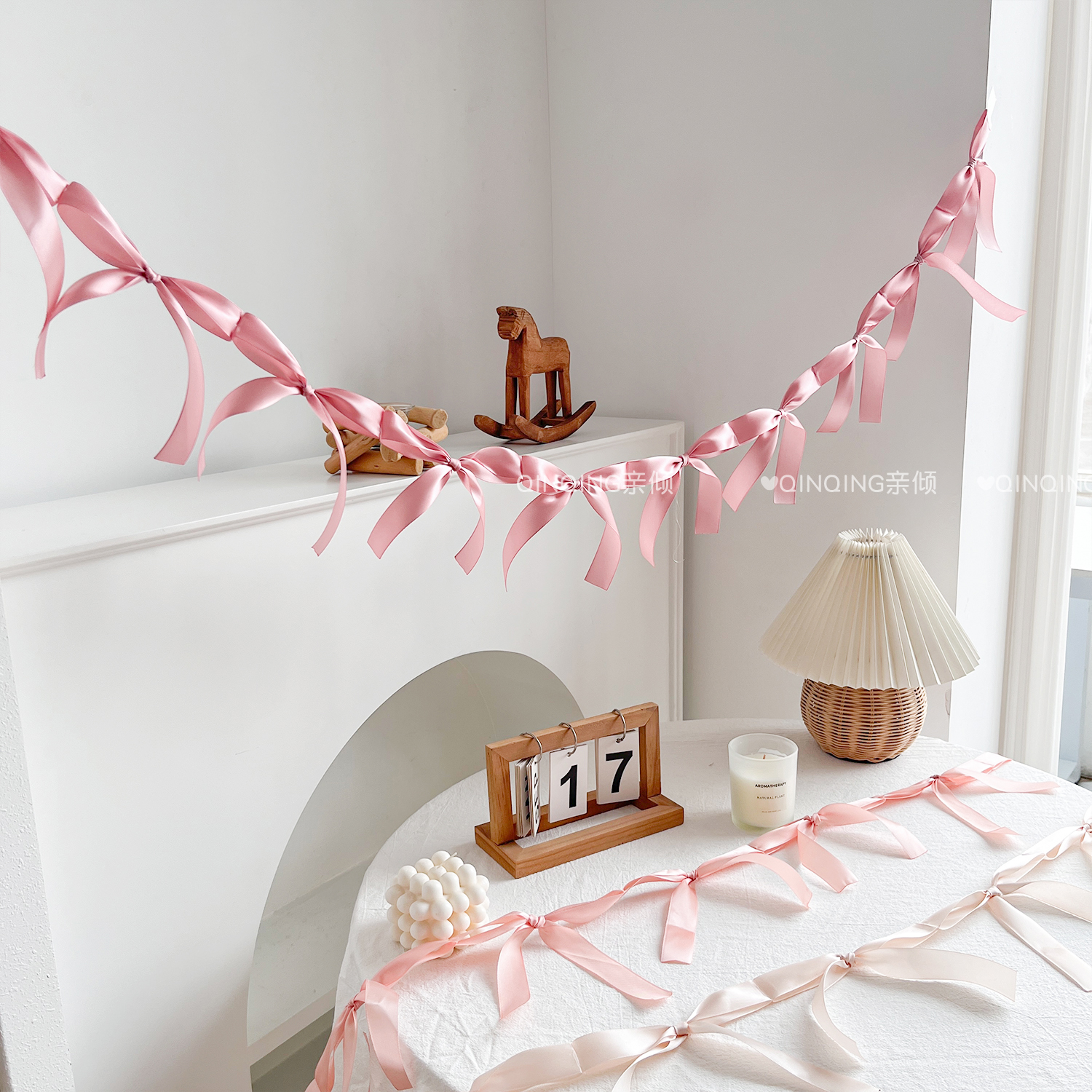 ins风丝带蝴蝶结拉旗女孩儿童