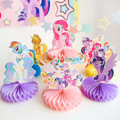 小马宝莉蜂窝桌面摆件甜品台装饰