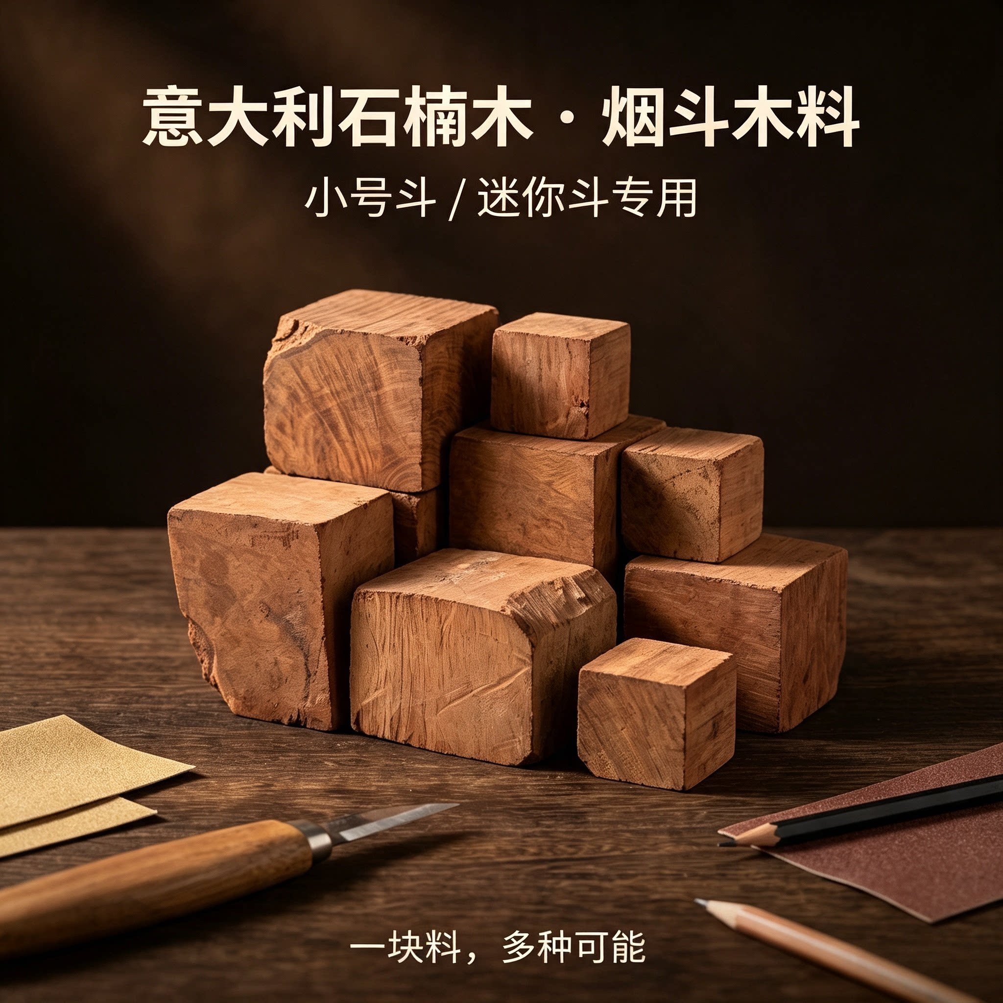 意大利进口石楠木料DIY手工烟斗石楠根瘤烟斗制作高档木块毛坯料
