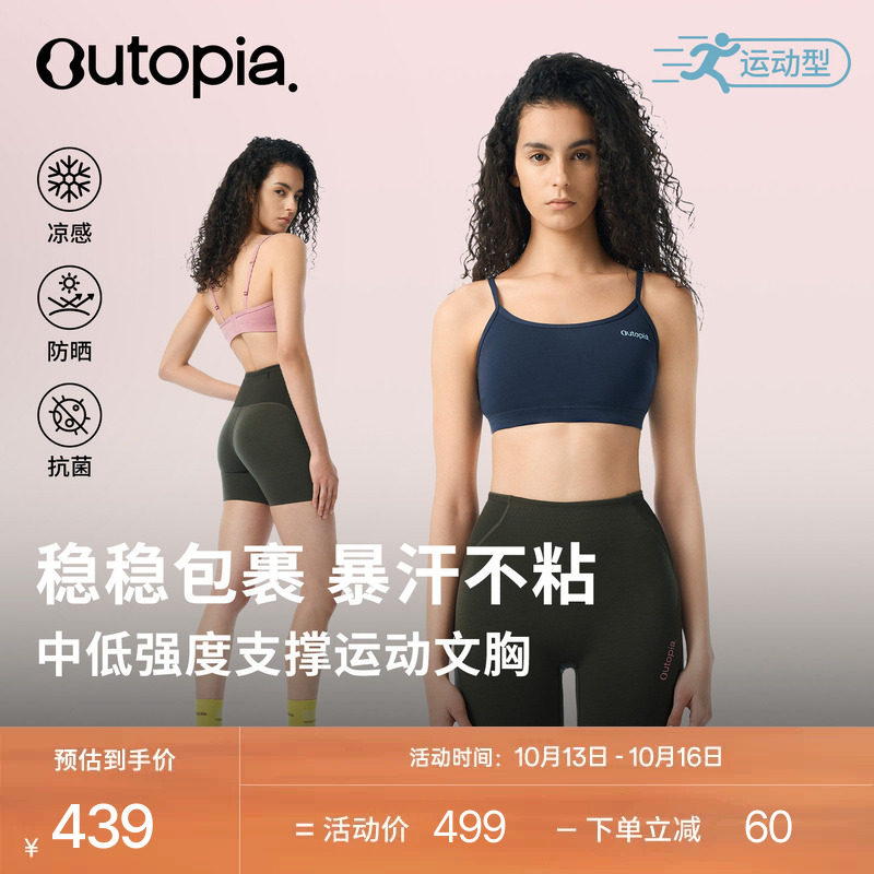 Volare美利奴羊毛女中低强运动速干透气抗菌健身内衣文胸|Outopia