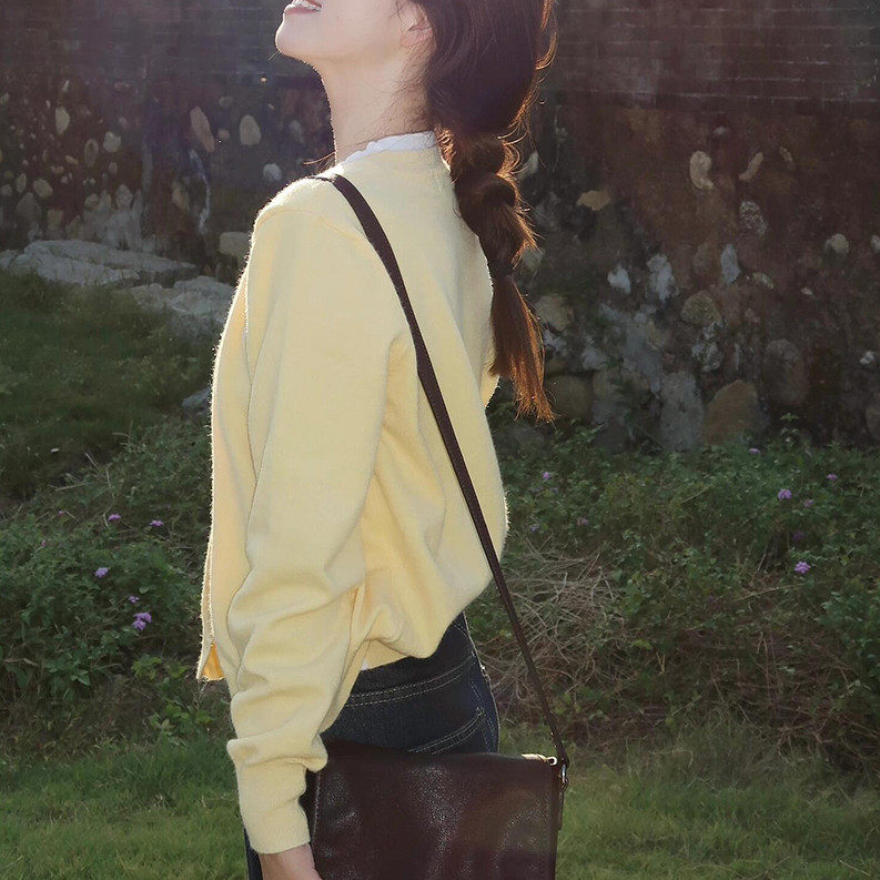 拼色假两件针织开衫女慵懒风长袖毛衣春季显瘦小众外套,女装/女士精品,毛针织衫,淘宝优惠券,粉丝福利购,淘宝优惠卷