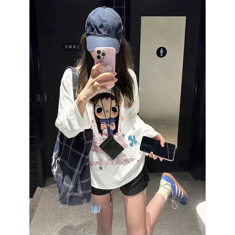 美式卡通小玉防晒罩衫上衣女