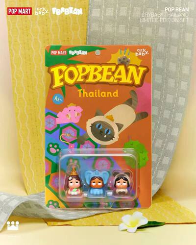 POPMART泡泡玛特CRYBABY哭娃泰国限定萌粒吊卡手链单肩包可爱礼物