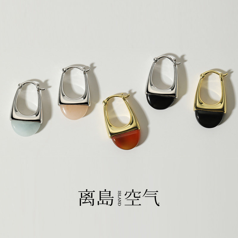 离岛空气时光玛瑙S925银设计耳环女2025轻奢高级感百搭耳饰耳钉,饰品/流行首饰/时尚饰品新,耳环,淘宝优惠券,粉丝福利购,淘宝优惠卷