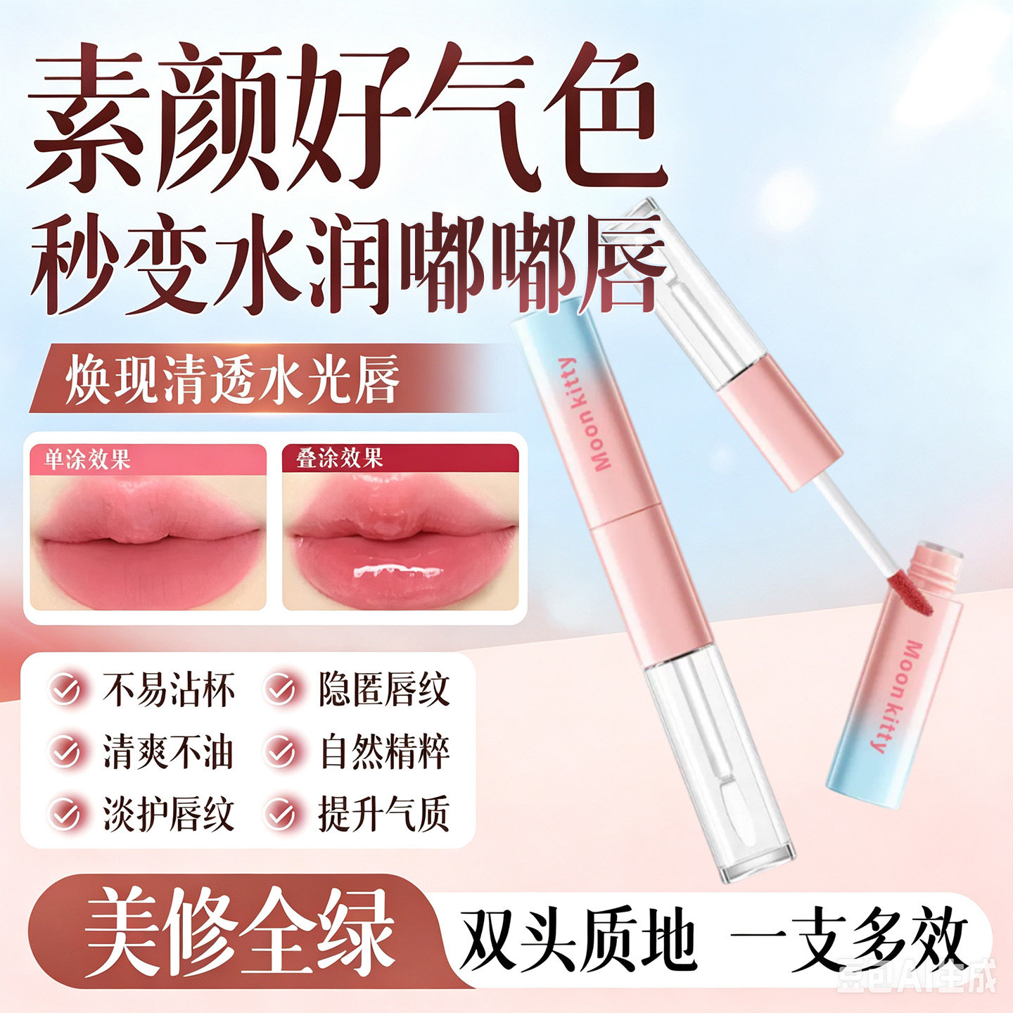 【明星推荐】双头唇釉显白口红