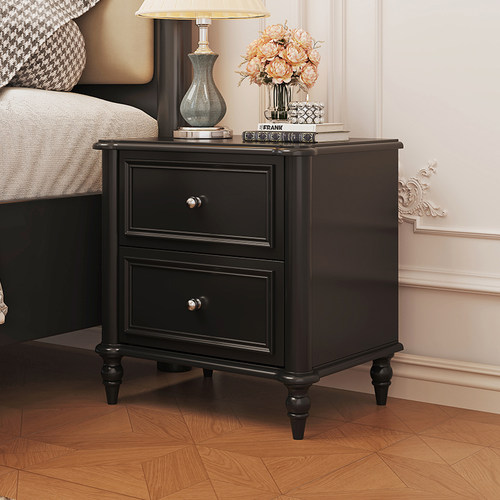 法式复古实木床头柜设计师款