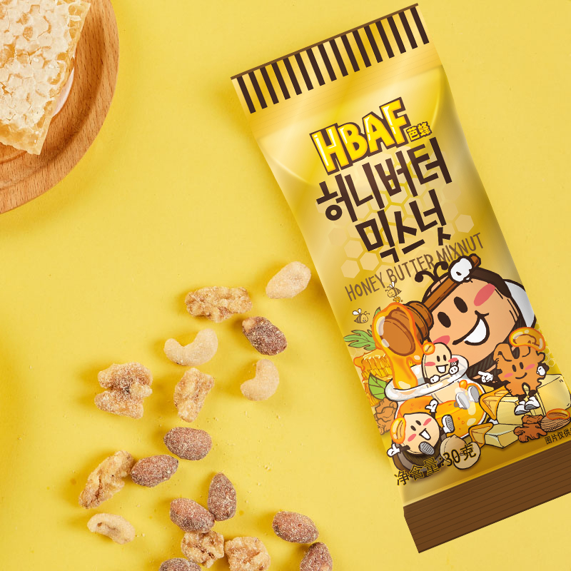 芭蜂蜂蜜黄油味混合坚果核桃仁巴旦木每日休闲坚果营养零食小包装