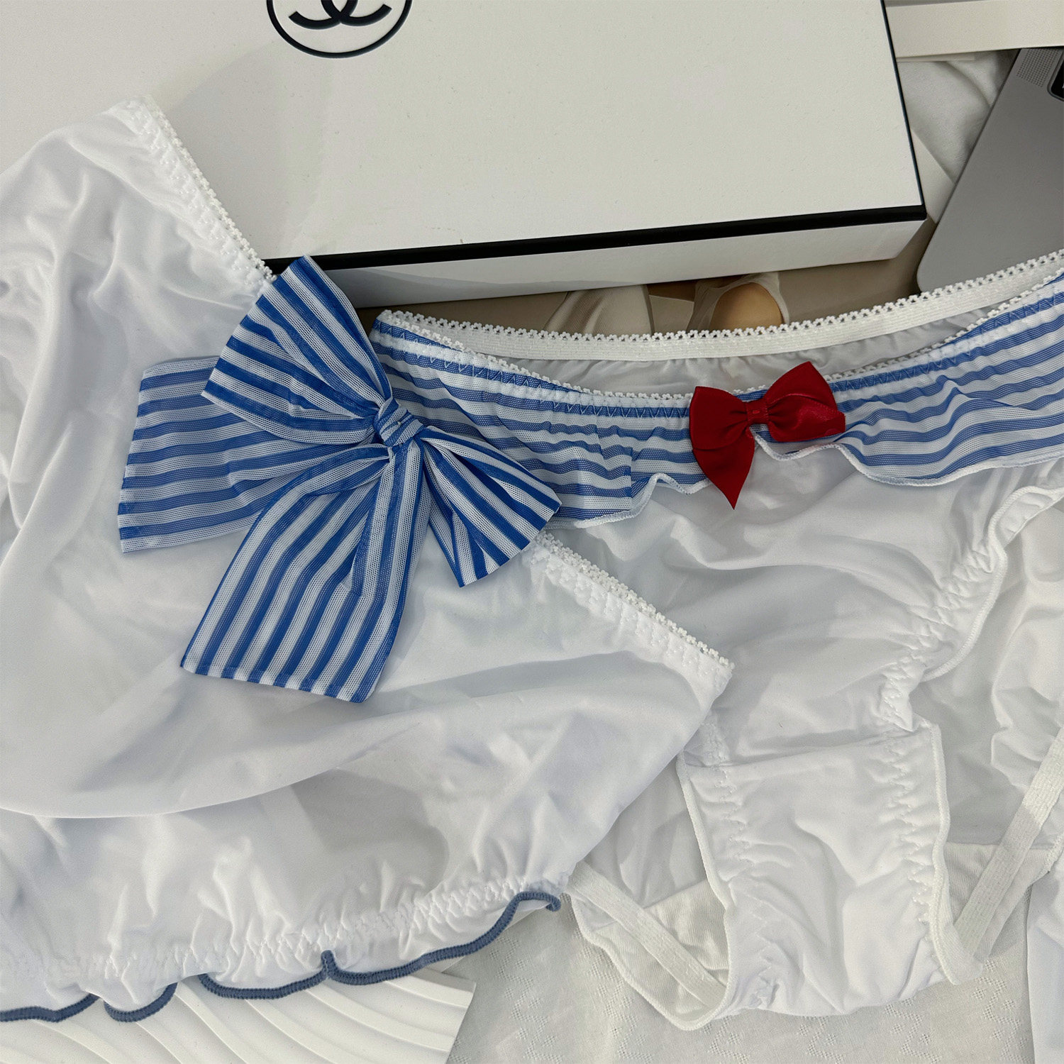 少女甜美海军风内裤丝滑凉感女士女生日系清纯蝴蝶结三角裤抗菌