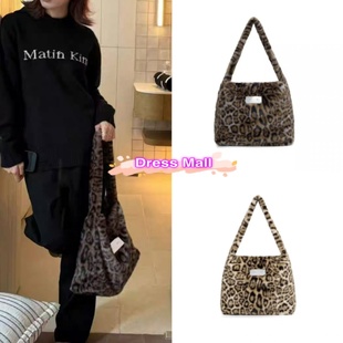 宁艺卓同款 kim 毛绒豹纹包单肩手提包腋下包托特包女 matin 现货