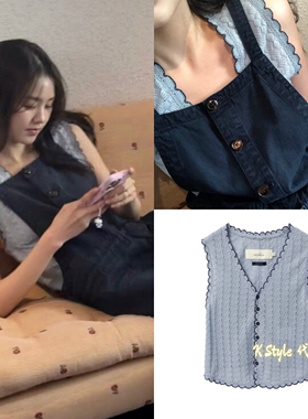 已定 Viaplain 26春夏新款 百搭休闲花边针织开衫马甲背心