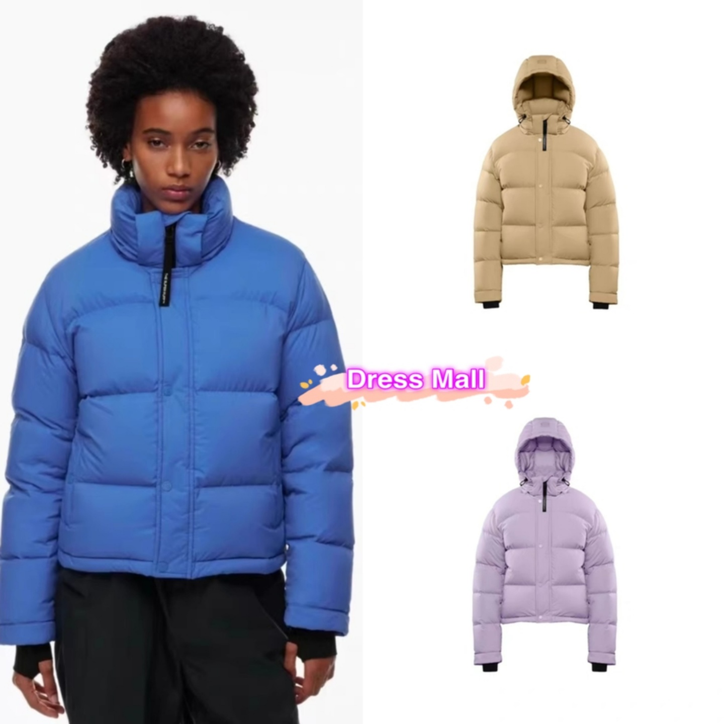 RUBY同款四格泡芙鹅绒保暖羽绒服