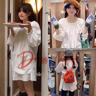 freckle花边口袋绑带连衣裙