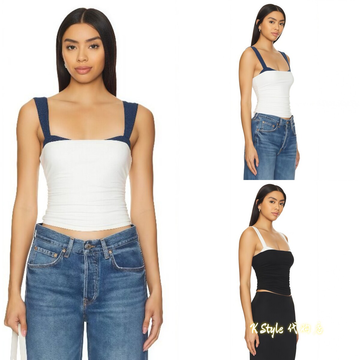 Free people 26春夏新款欧美时尚百搭修身显瘦复古吊带背心图片
