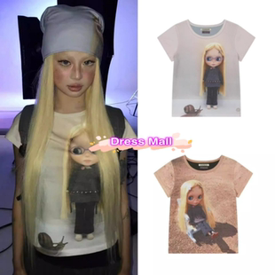 现货 coyseio 联名blythe 26新款休闲宽松圆领大眼娃娃短袖T恤女