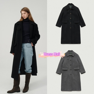 现货 the barnnet 2024冬季新款八奶宽松气质翻领毛呢大衣外套女