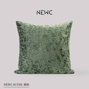 新宸优品 高端现代多巴胺风抱枕客厅沙发酒店轻奢纯色冰花绒靠垫