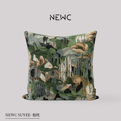NEWC新宸优品抱枕绿色高密提花