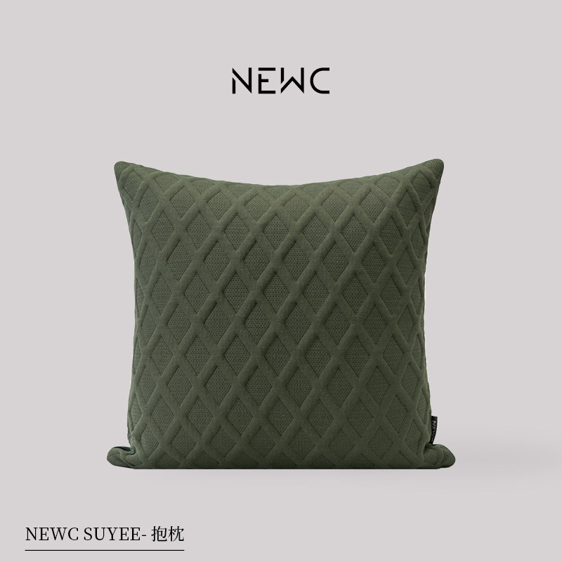 新宸优品现代轻奢抱枕高级感客厅沙发床上飘窗绿色绗缝靠枕可拆洗,居家布艺,靠垫/抱枕,淘宝优惠券,粉丝福利购,淘宝优惠卷