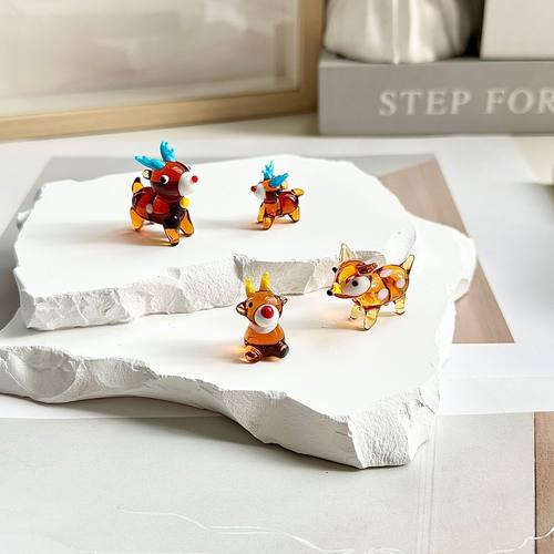 圣诞节限定手工琉璃可爱小鹿麋鹿玻璃创意摆件圣诞氛围感装饰礼品