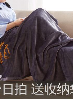 便加小HEL毛毯午办公室睡珊瑚绒夏季单人空调沙发携午厚休女盖腿