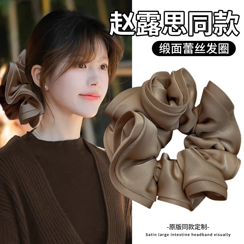 赵露思同款真丝大肠发圈女头绳扎马尾丸子头头花头饰发饰韩系发绳