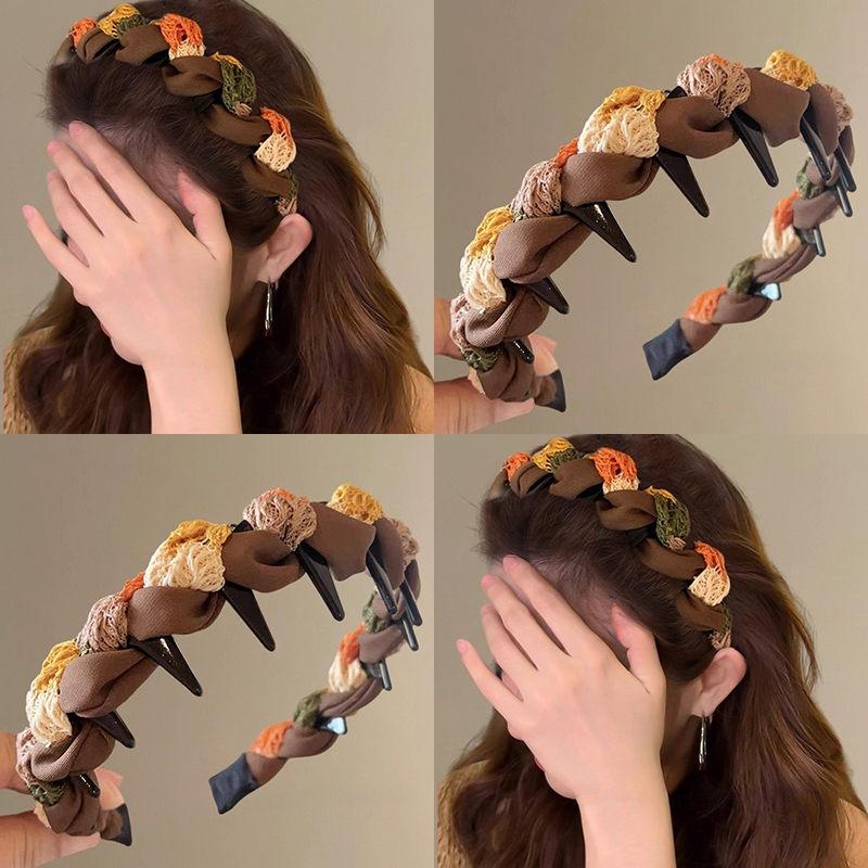 美拉德咖色缠绕齿梳发箍女2026新款高级感头箍日常外戴高颅顶发卡